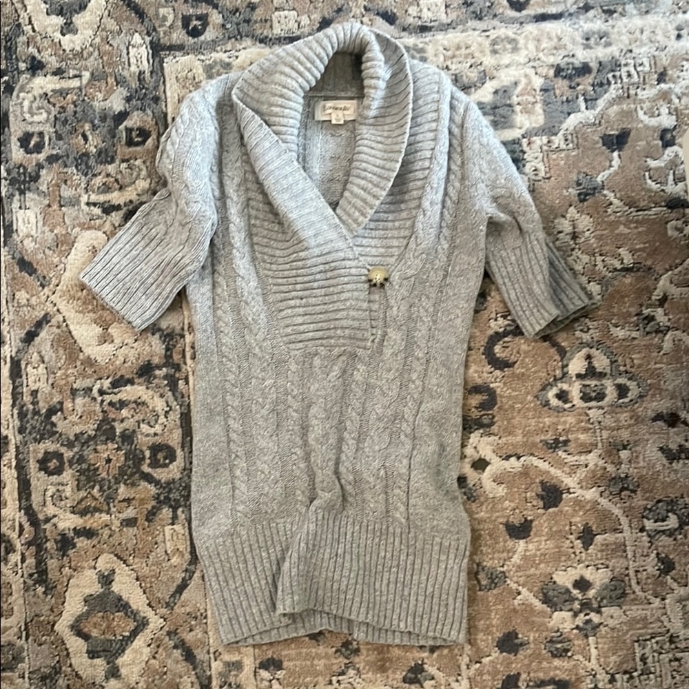Gray Cable Knit Women Sweater